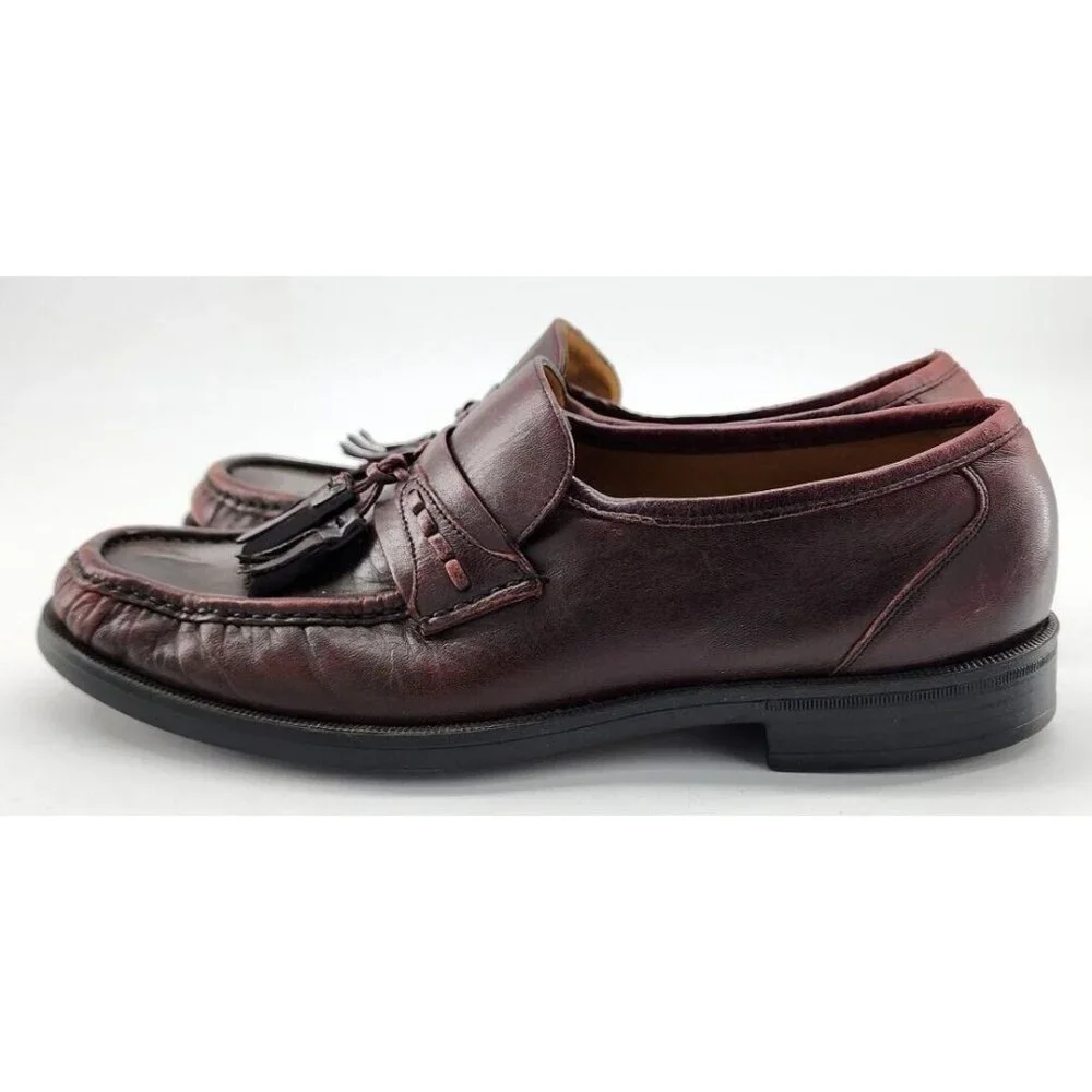 Florsheim Comfortech Burgundy Leather Tassel‎ Loafer Shoes Men's Size 7.5 D USA